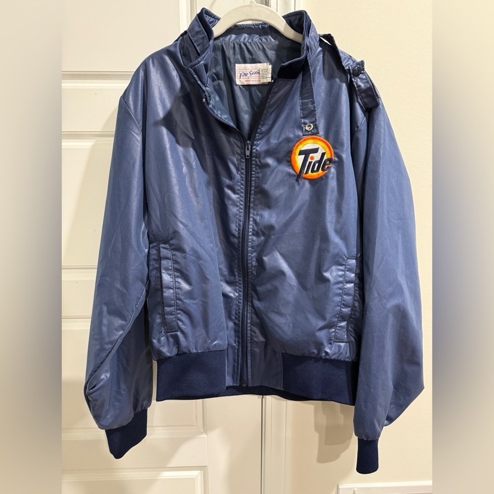 Vintage Tide Laundry Detergent Promo Staff Jacket By Four Seasons L Blue Rare